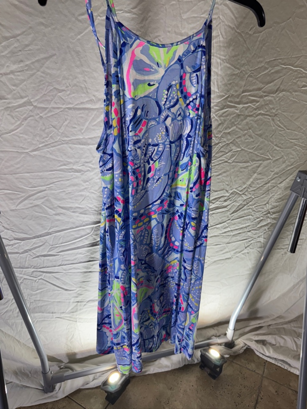 Lilly Pulitzer Blue Multi Tropical Print Sundress - Picture 2 of 4